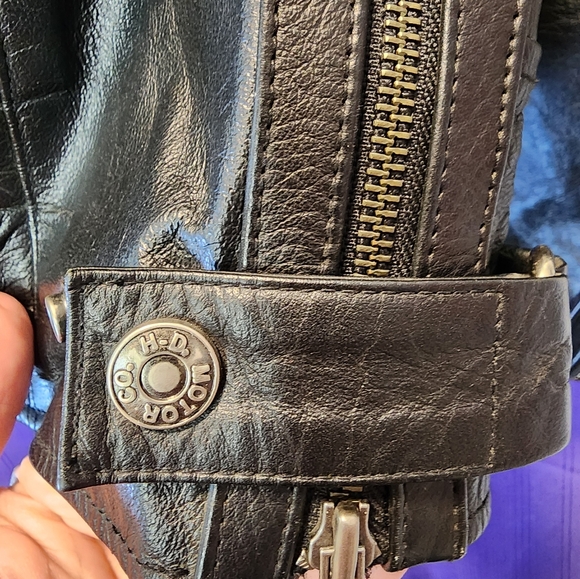 Harley-Davidson Men's Vintage Leather Motorcycle Jacket Size Medium - Picture 13 of 16